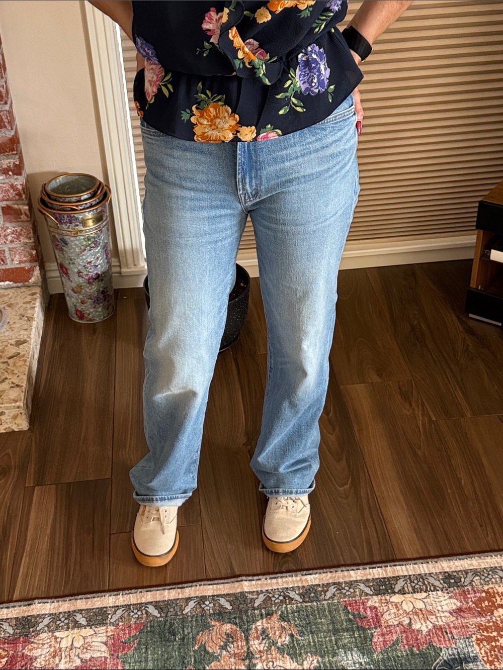 MOTHER Light Blue High-Rise Straight Jeans